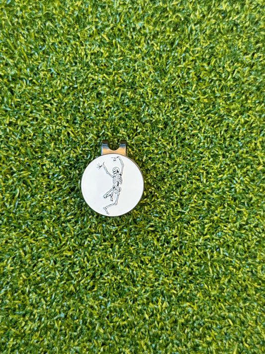 Clutch Golf Company Ball Marker w Hat Clip x Grateful Dead Dancing Skeleton!