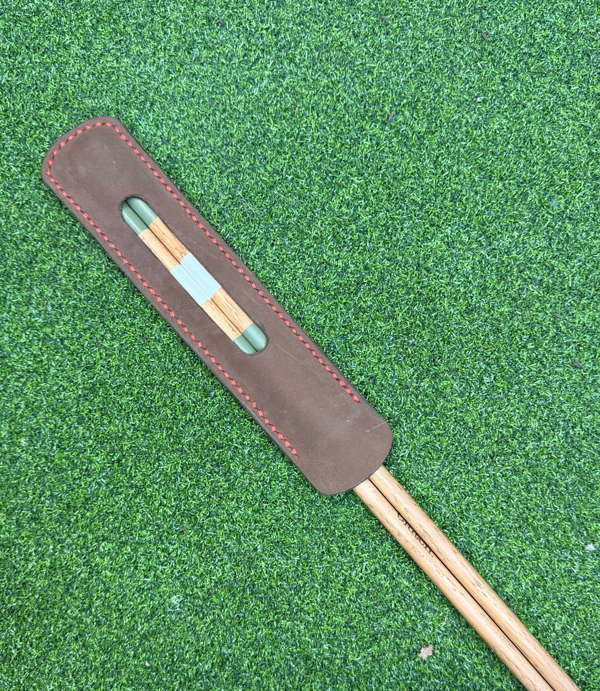 Handcrafted Leather Alignment Stick Cover – Windowed Design